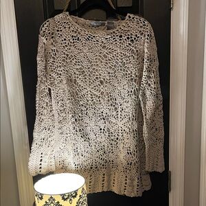 Liz Claiborne Cream Crochet Sweater
